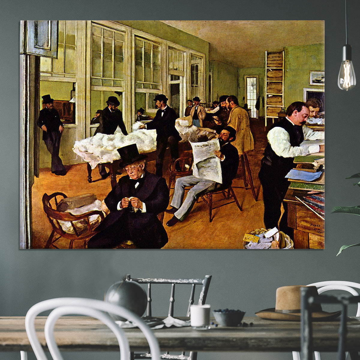 The cotton office in New Orleans by Degas Canvas Print or Poster - Canvas Art Rocks - 3