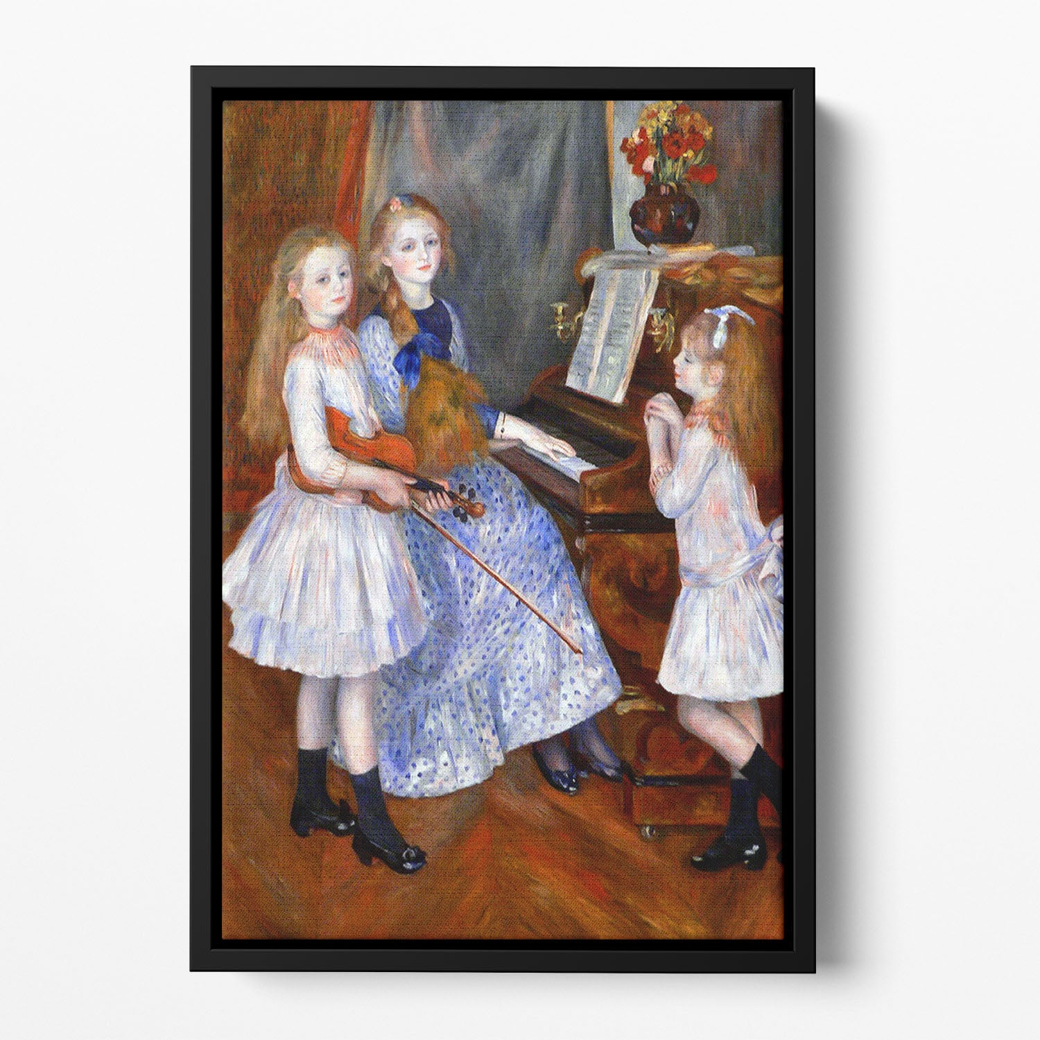 The daughters of Catulle Mendes by Renoir Floating Framed Canvas