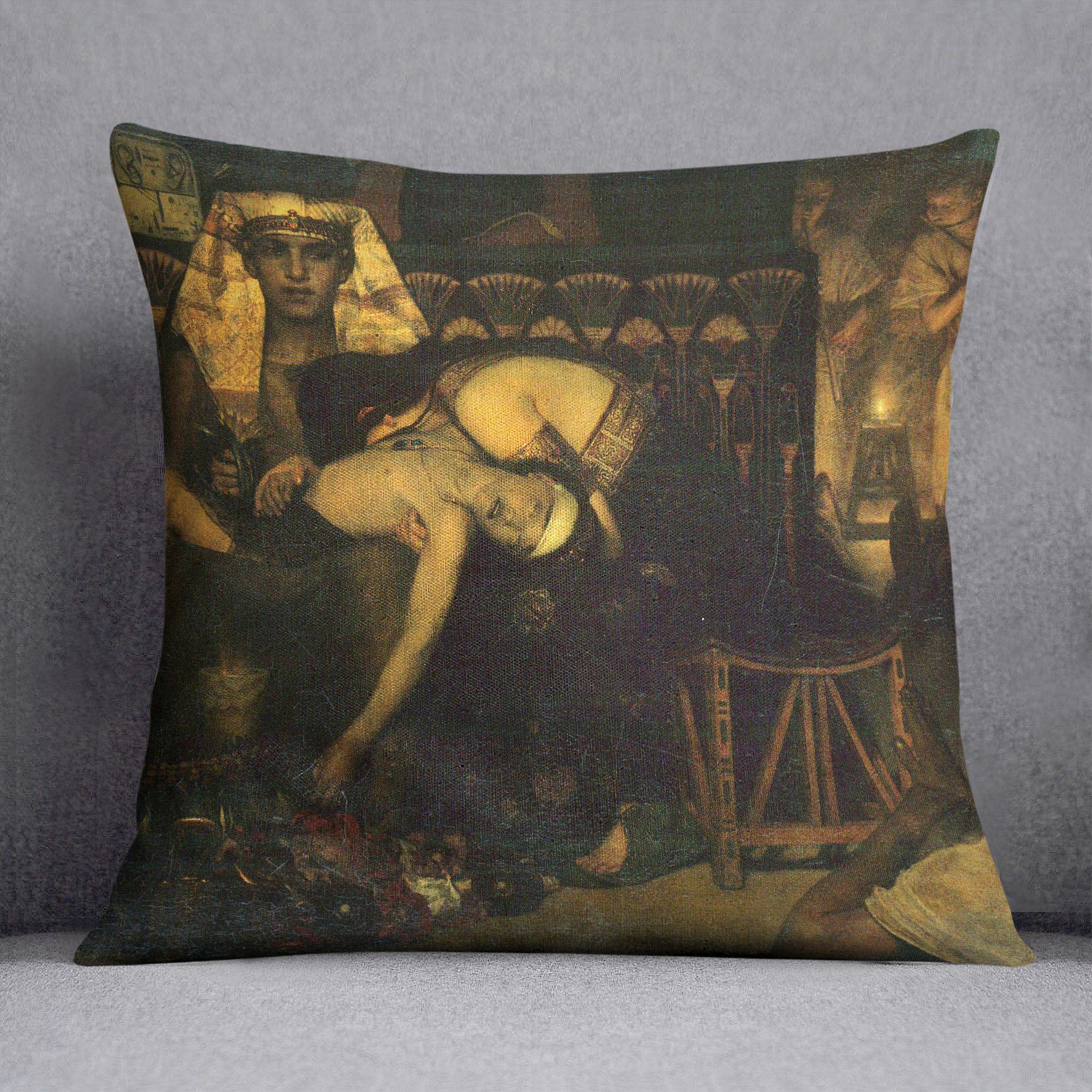 The death of the First Born by Alma Tadema Cushion - Canvas Art Rocks - 1