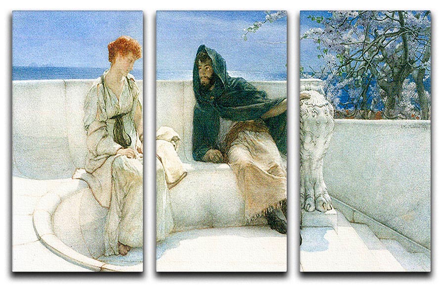 The explaination by Alma Tadema 3 Split Panel Canvas Print - Canvas Art Rocks - 1