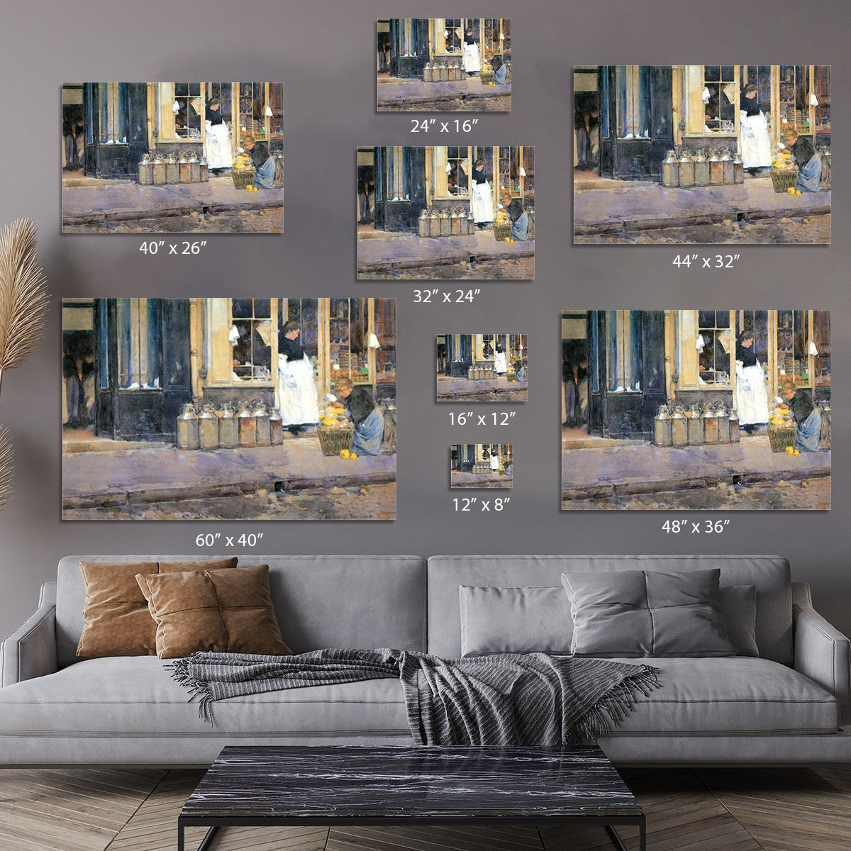 The flower girls and the milk vendor by Hassam Canvas Print or Poster - Canvas Art Rocks - 7