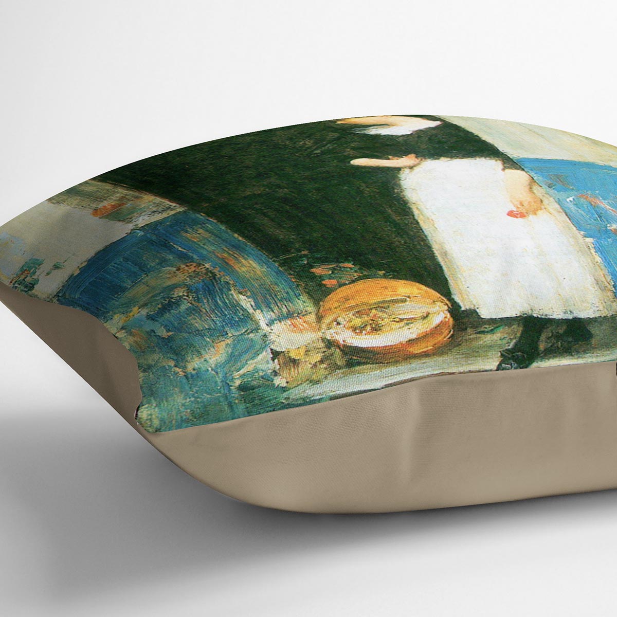 The fruit trader by Hassam Cushion - Canvas Art Rocks - 2