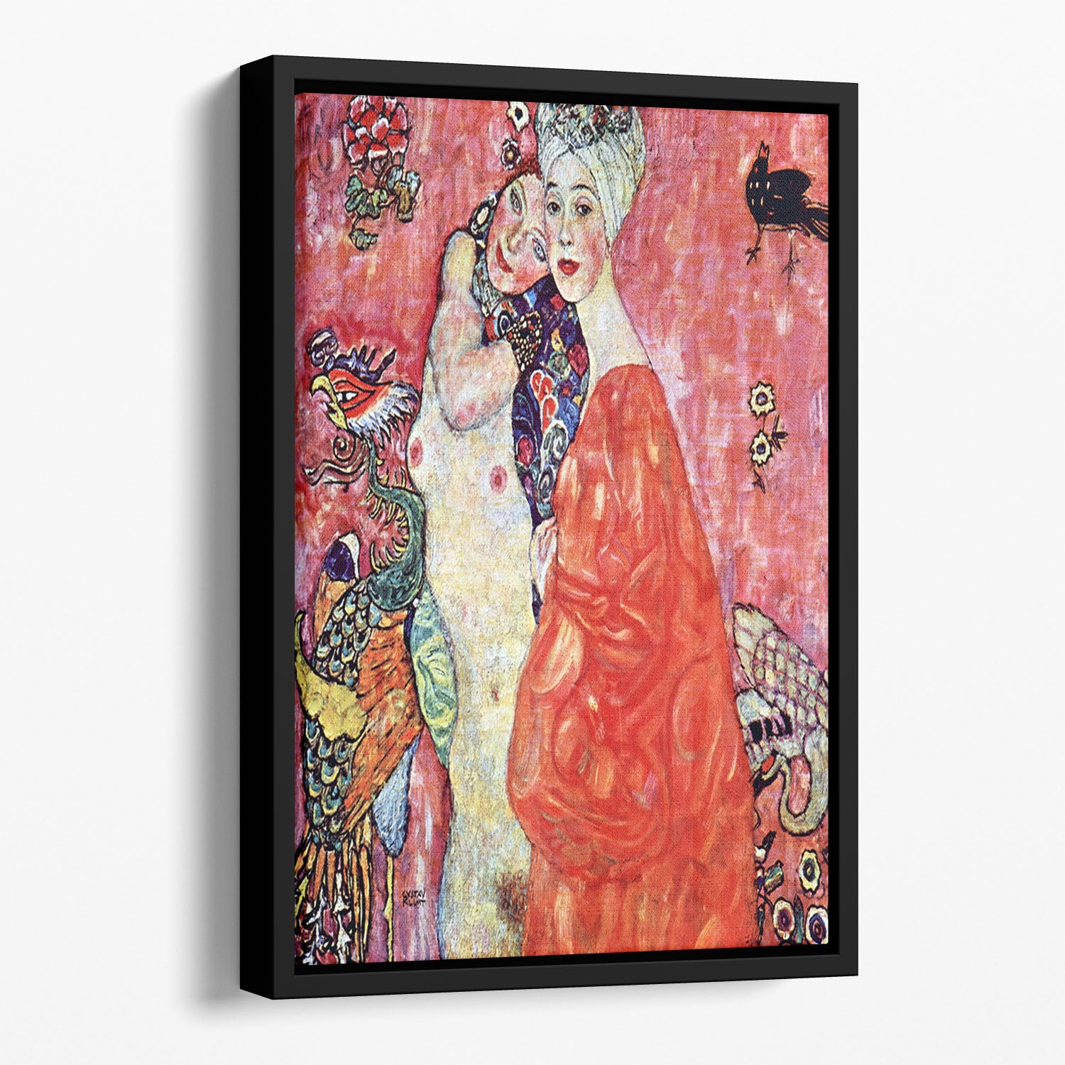 The girlfriends by Klimt Floating Framed Canvas