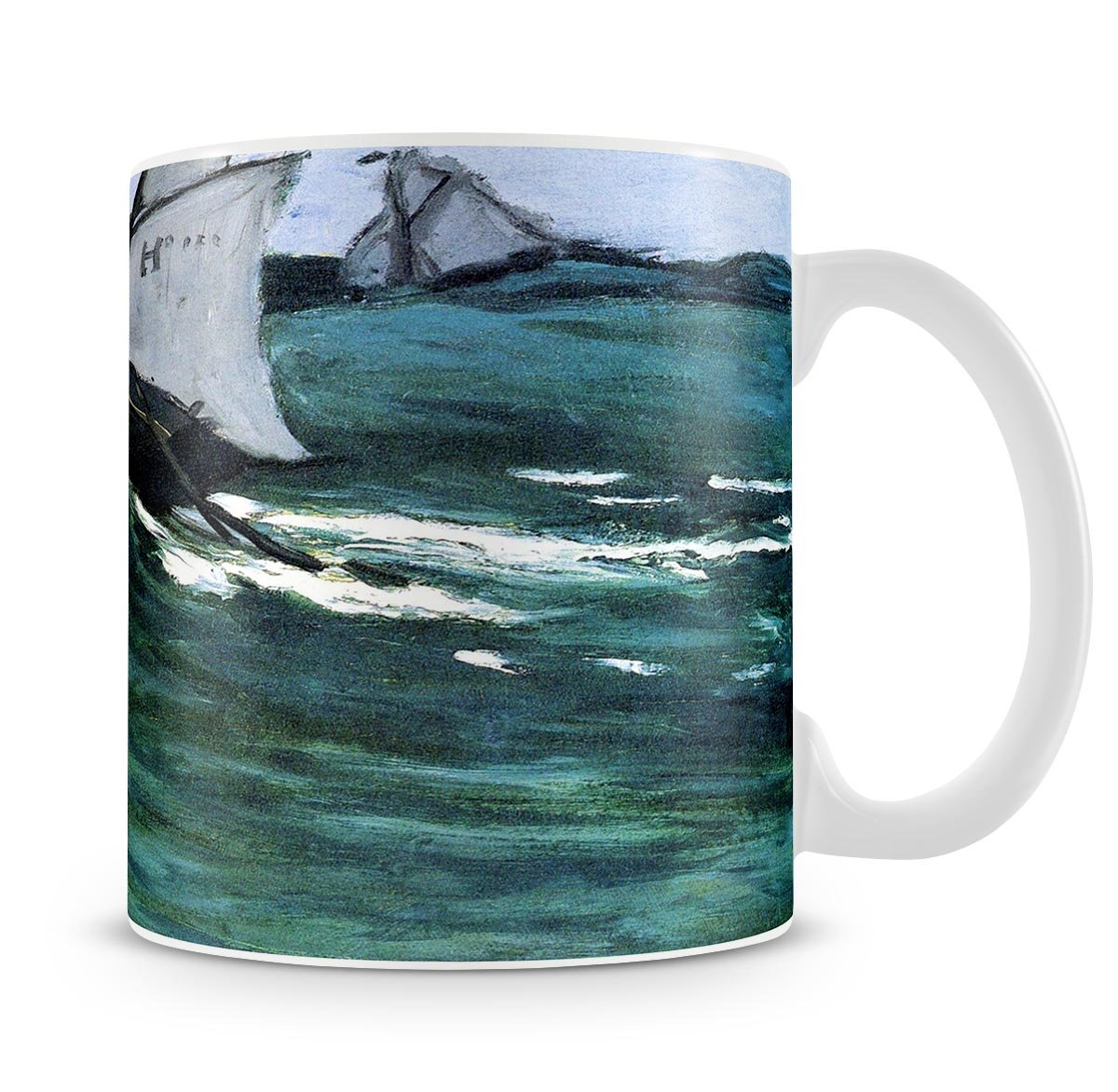 The green wave by Monet Mug - Canvas Art Rocks - 4