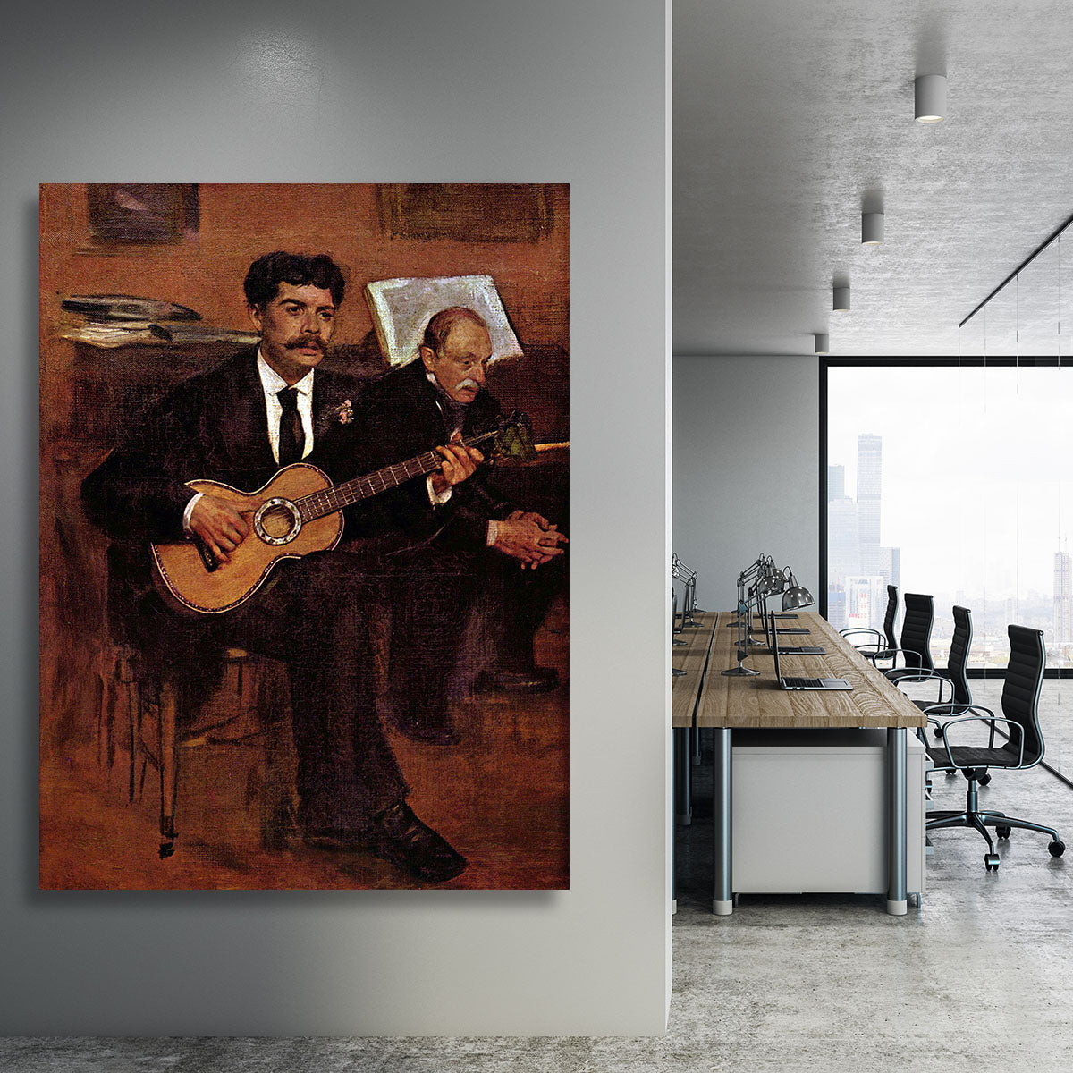 The guitarist Pagans and Monsieur Degas by Manet Canvas Print or Poster - Canvas Art Rocks - 3