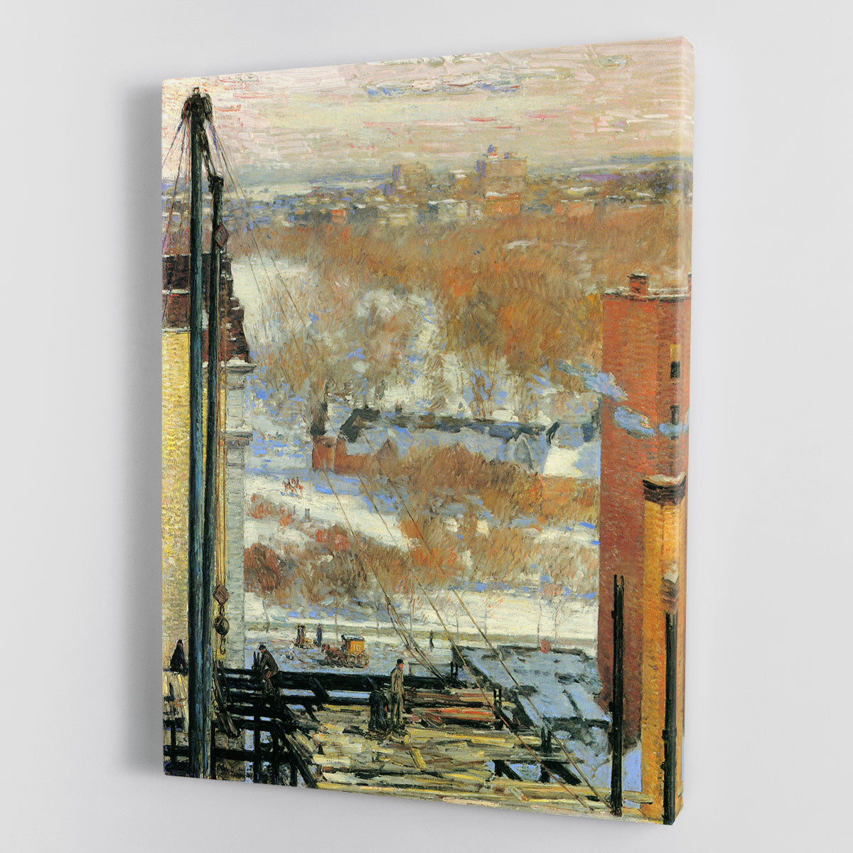 The hut and the skyscrapers by Hassam Canvas Print or Poster - Canvas Art Rocks - 1