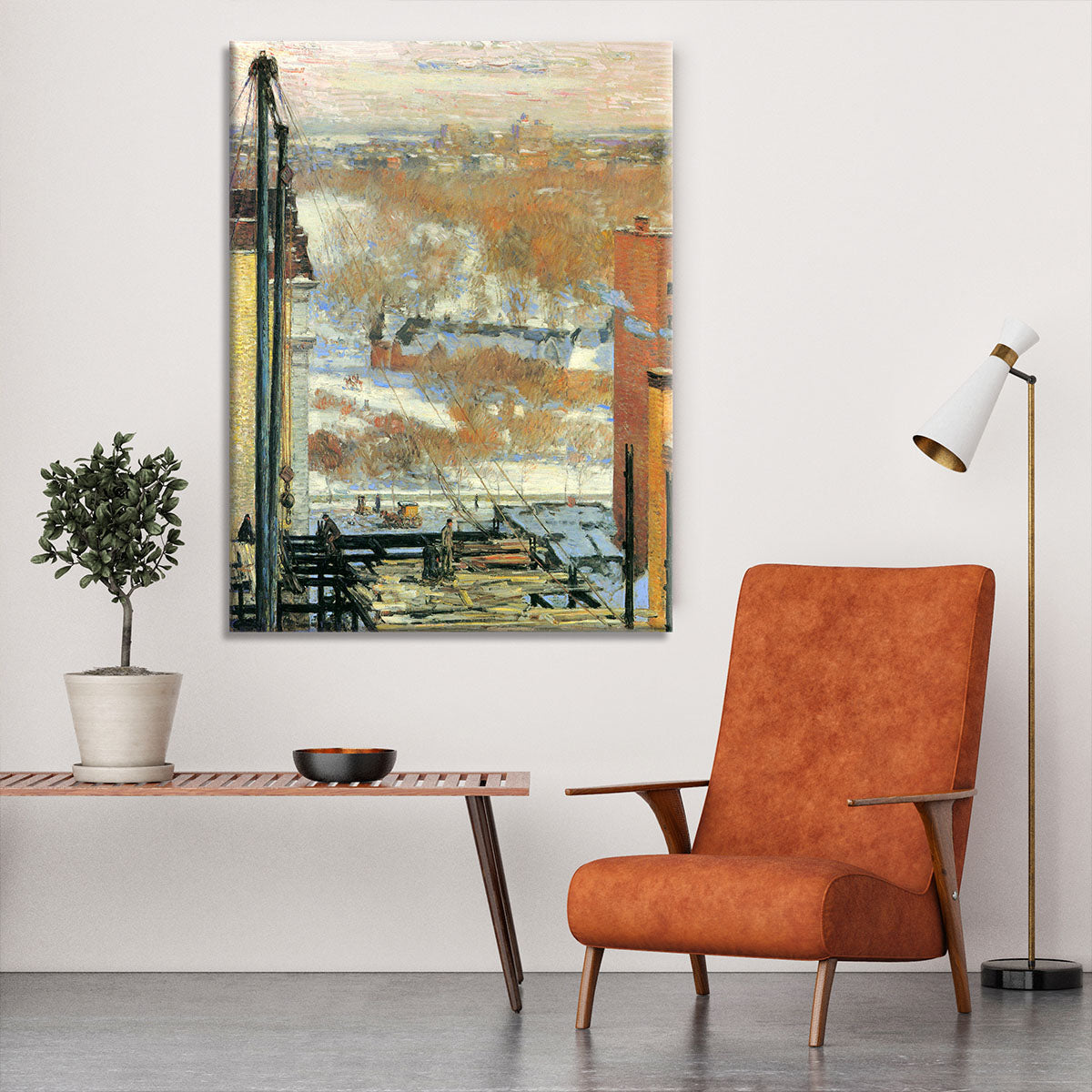 The hut and the skyscrapers by Hassam Canvas Print or Poster - Canvas Art Rocks - 6