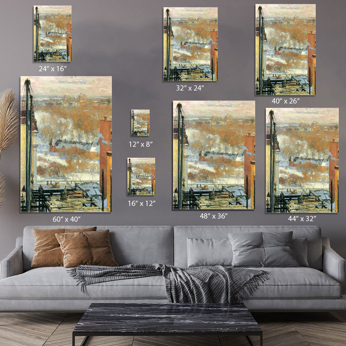 The hut and the skyscrapers by Hassam Canvas Print or Poster - Canvas Art Rocks - 7