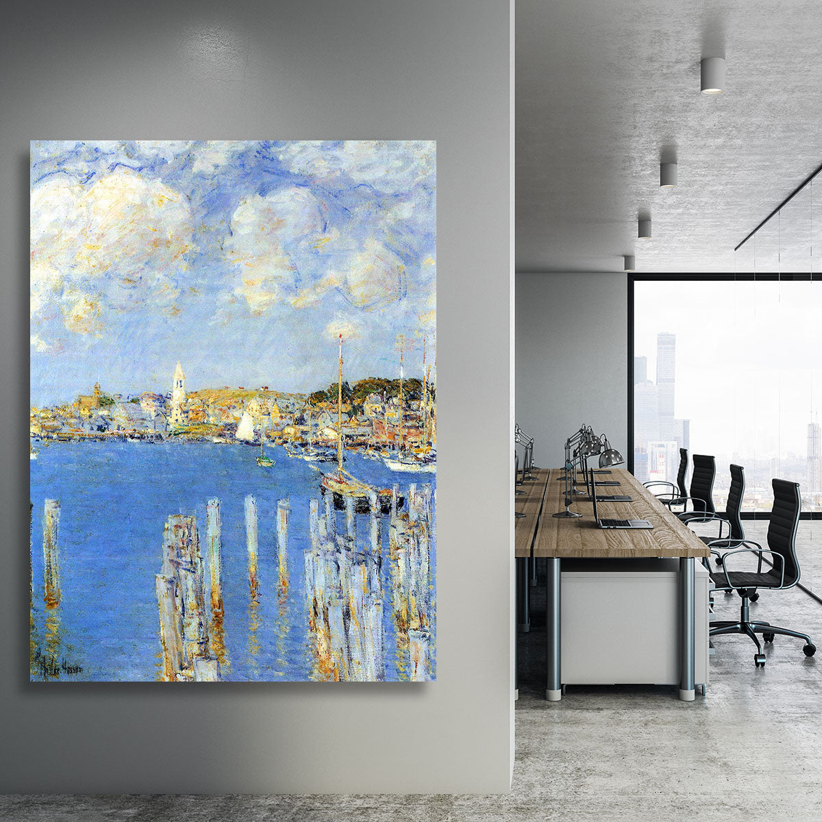 The inland port of Gloucester by Hassam Canvas Print or Poster - Canvas Art Rocks - 3