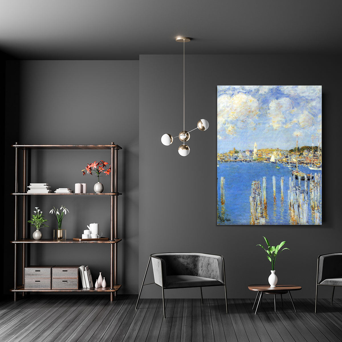 The inland port of Gloucester by Hassam Canvas Print or Poster - Canvas Art Rocks - 5