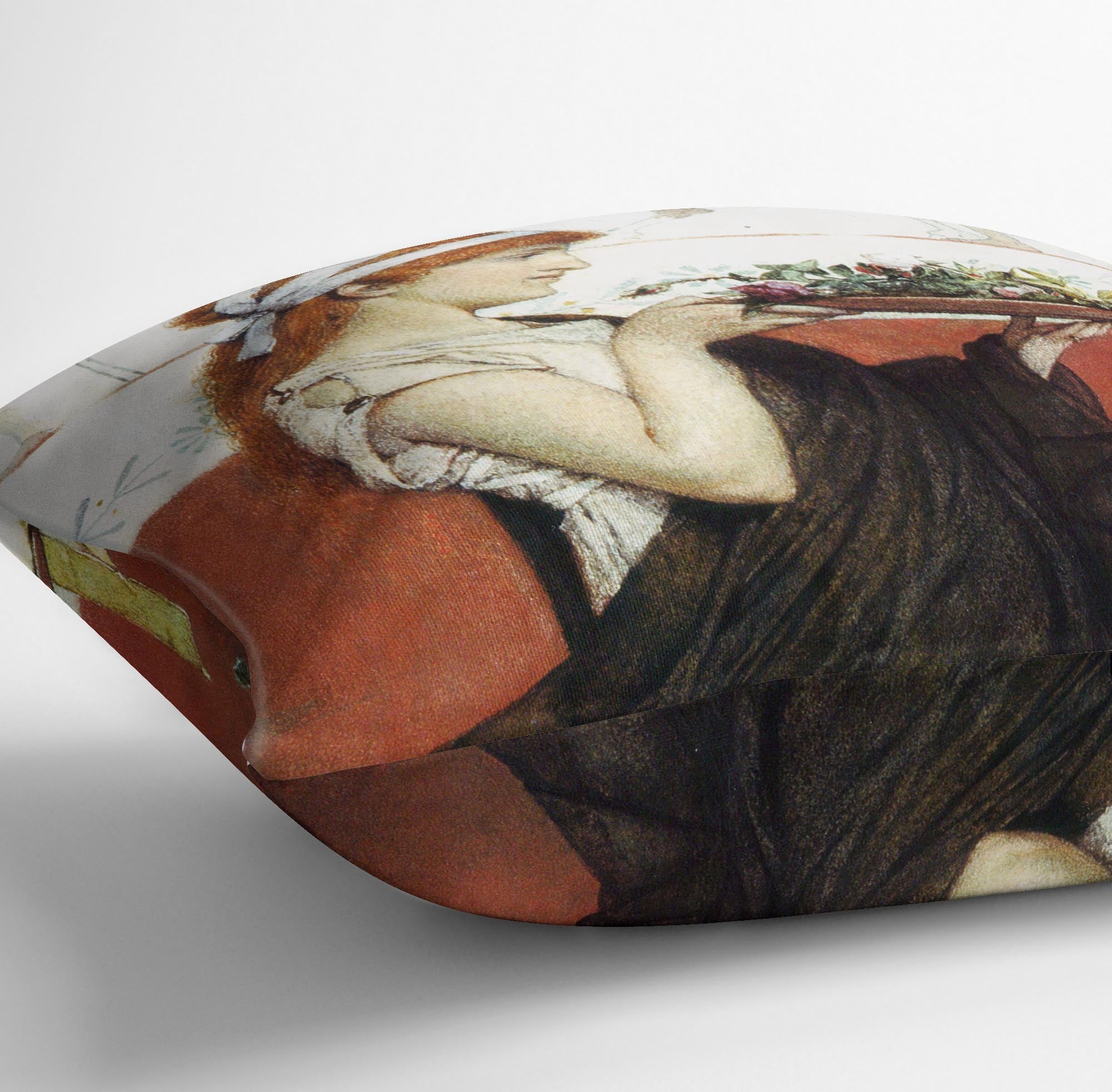 The last roses detail by Alma Tadema Cushion - Canvas Art Rocks - 3