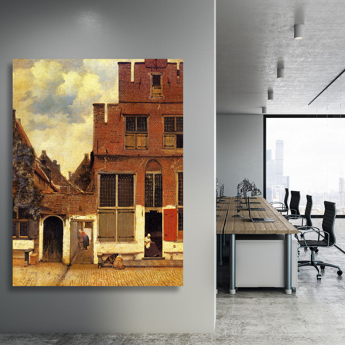 The little street by Vermeer Canvas Print or Poster - Canvas Art Rocks - 3