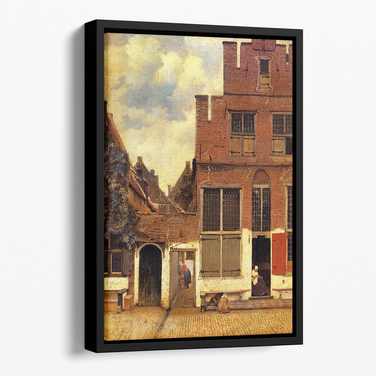 The little street by Vermeer Floating Framed Canvas