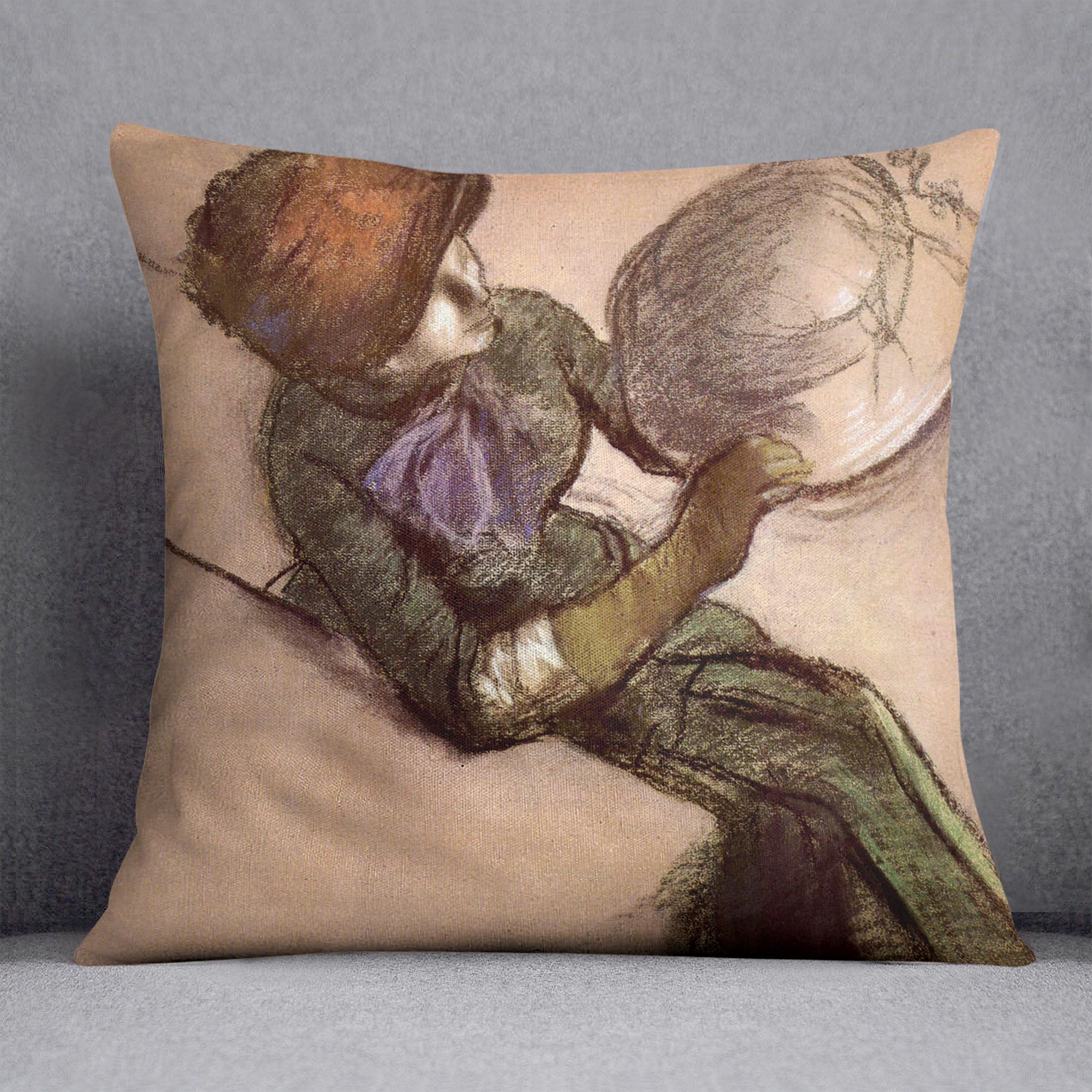 The milliner 2 by Degas Cushion