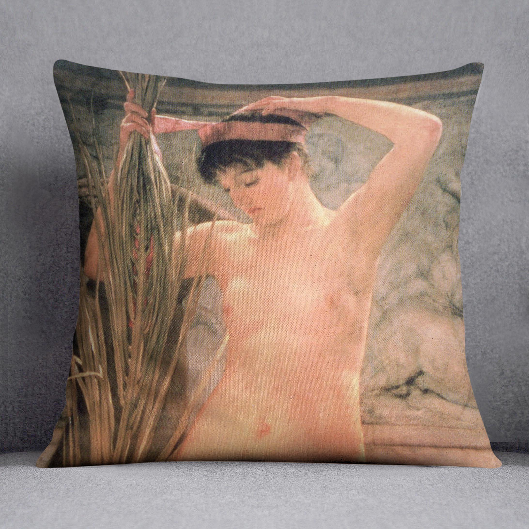 The model of a sculptor Venus Esquilina by Alma Tadema Cushion - Canvas Art Rocks - 1
