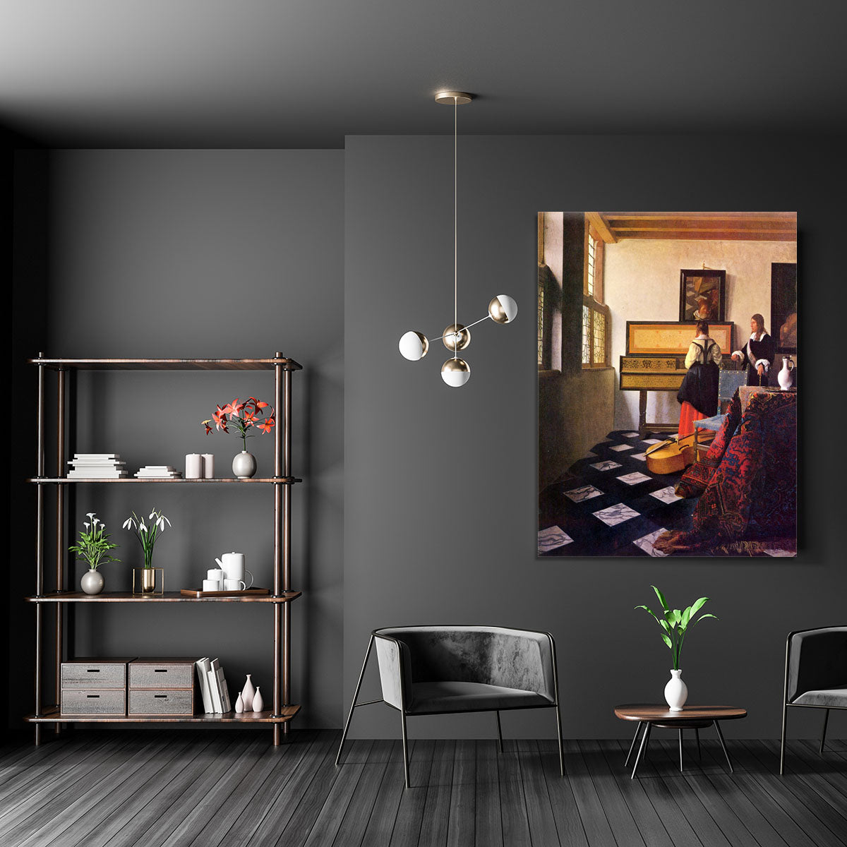 The music lesson by Vermeer Canvas Print or Poster - Canvas Art Rocks - 5