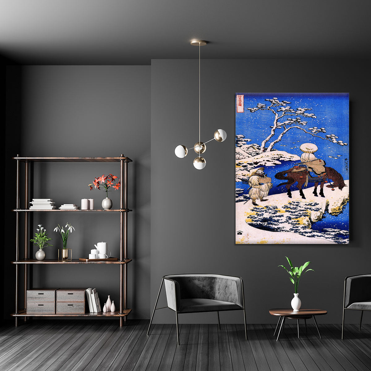 The poet Teba on a horse by Hokusai Canvas Print or Poster - Canvas Art Rocks - 5