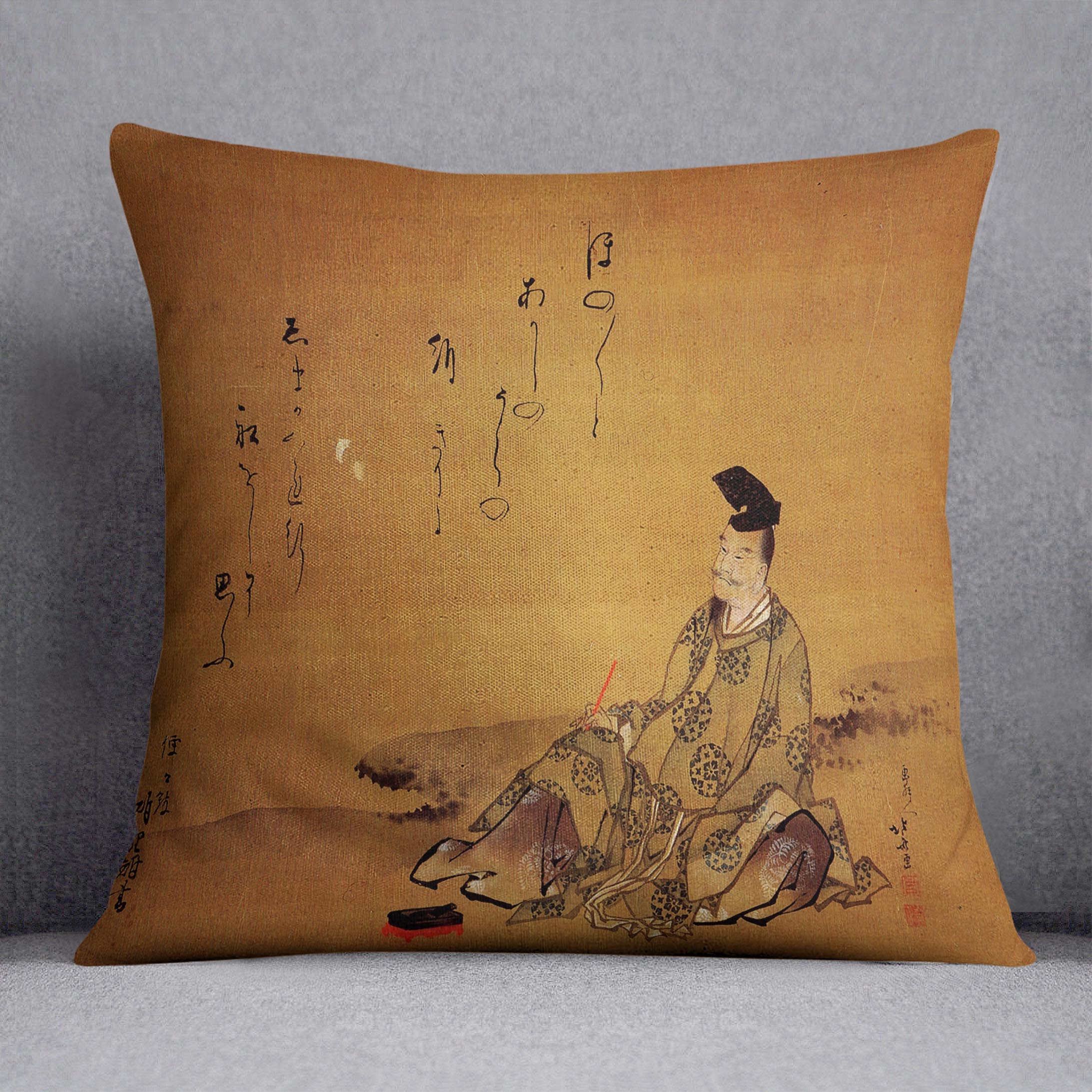 The poet by Hokusai Cushion