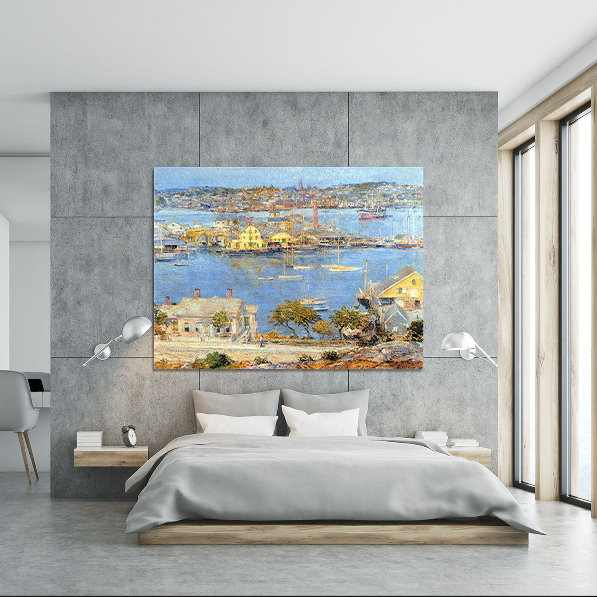 The port of Gloucester 1 by Hassam Canvas Print or Poster - Canvas Art Rocks - 5