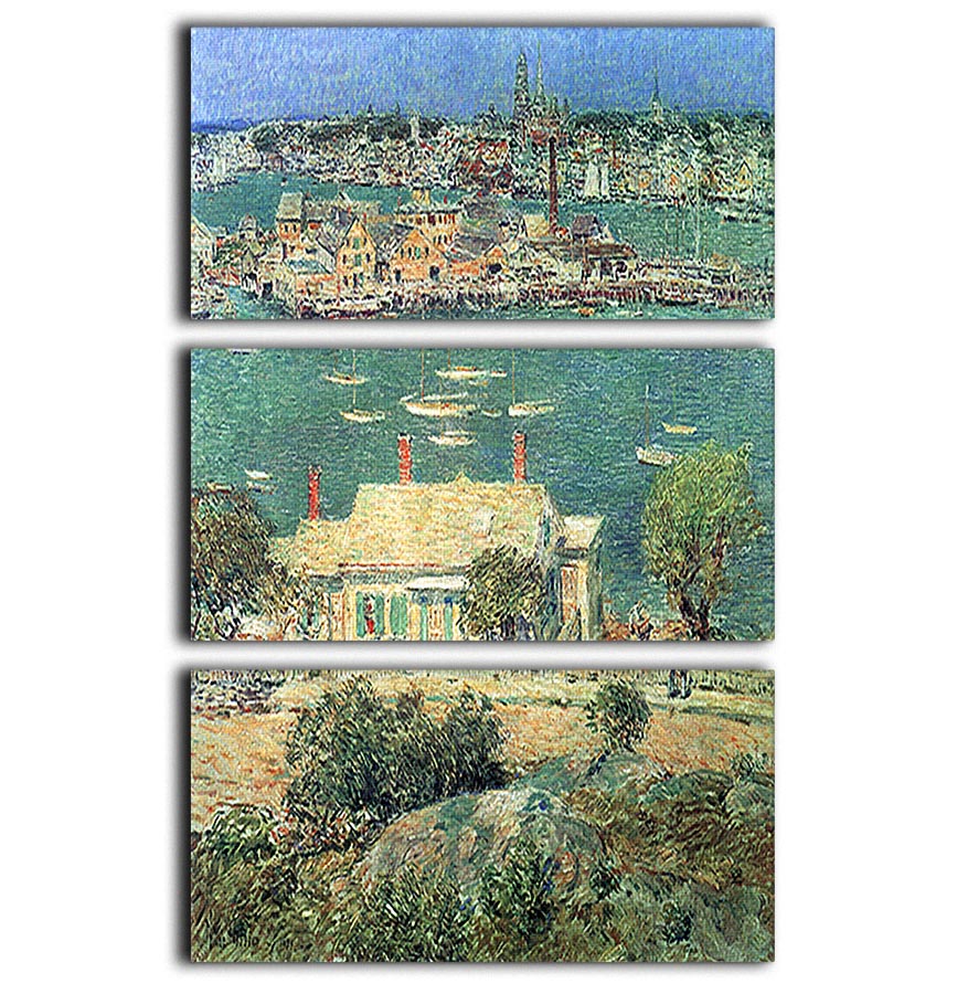 The port of Gloucester 2 by Hassam 3 Split Panel Canvas Print - Canvas Art Rocks - 1