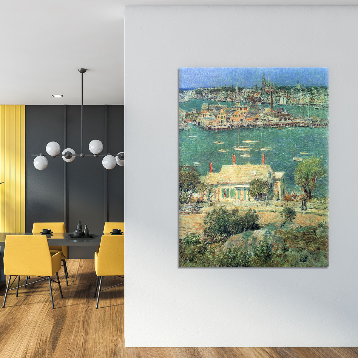 The port of Gloucester 2 by Hassam Canvas Print or Poster - Canvas Art Rocks - 4