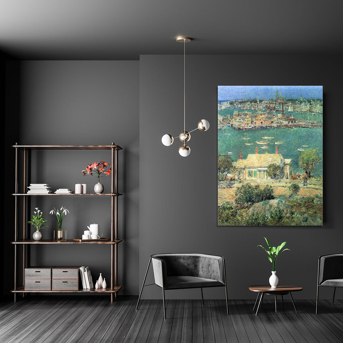 The port of Gloucester 2 by Hassam Canvas Print or Poster - Canvas Art Rocks - 5