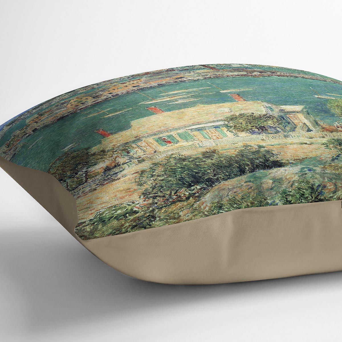 The port of Gloucester 2 by Hassam Cushion - Canvas Art Rocks - 2