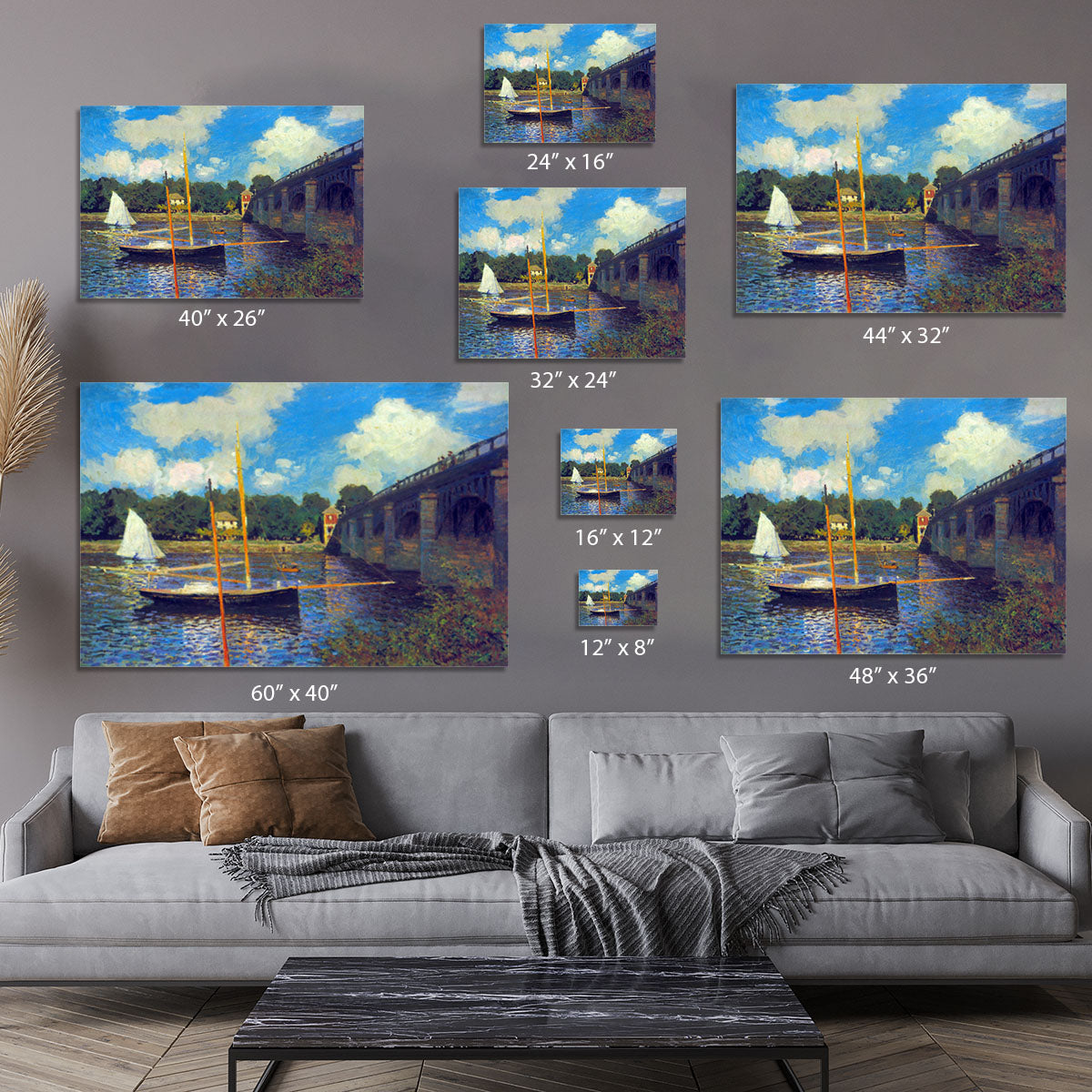 The road bridge Argenteuil by Monet Canvas Print or Poster - Canvas Art Rocks - 7