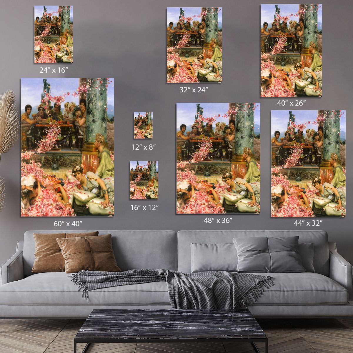 The roses of Heliogabalus detail 2 by Alma Tadema Canvas Print or Poster - Canvas Art Rocks - 7