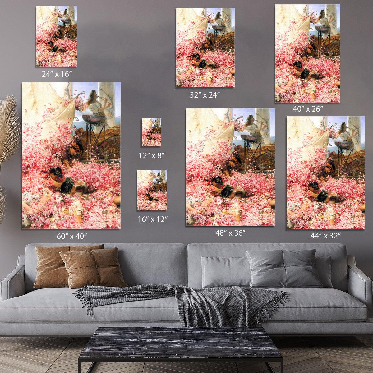 The roses of Heliogabalus detail by Alma Tadema Canvas Print or Poster - Canvas Art Rocks - 7