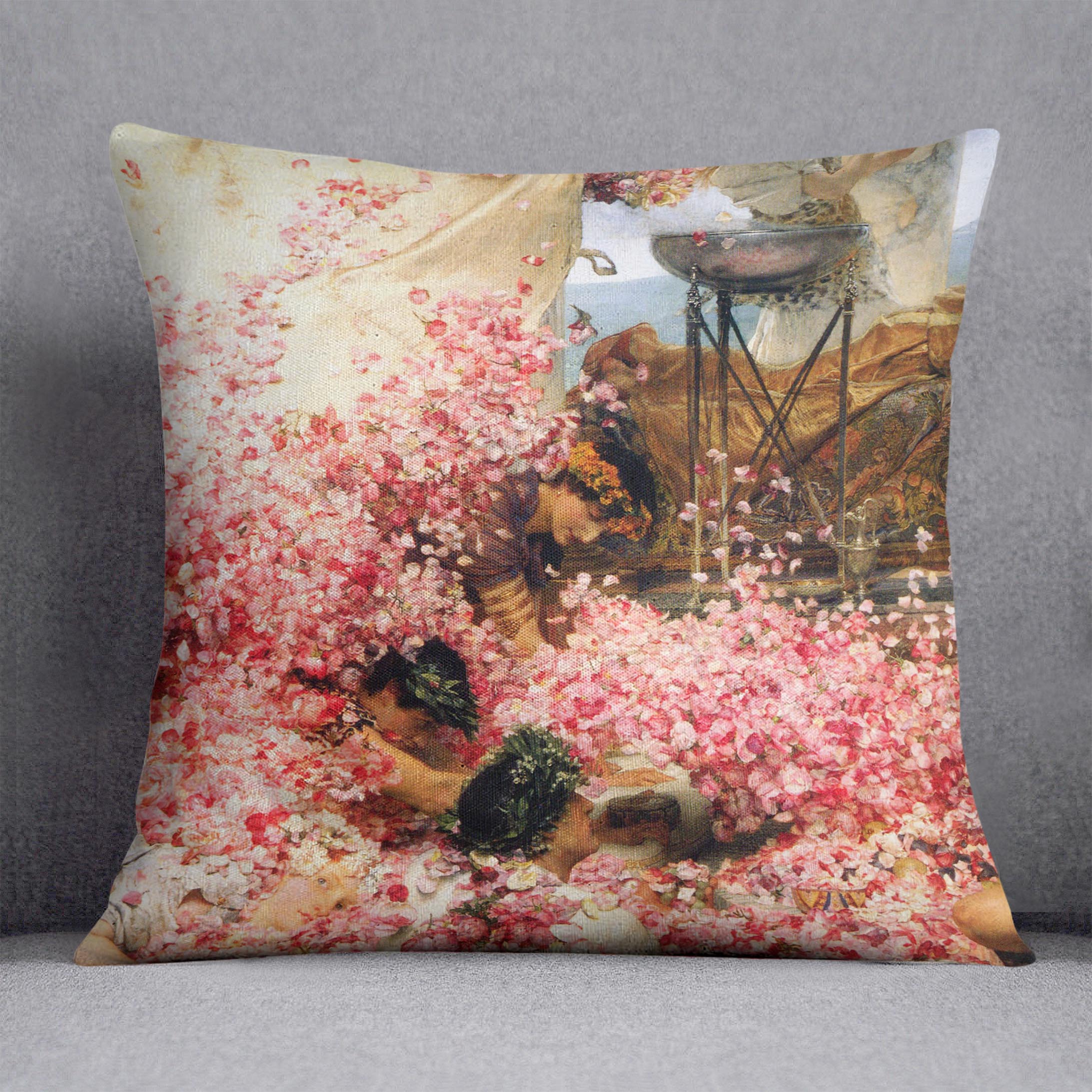 The roses of Heliogabalus detail by Alma Tadema Cushion - Canvas Art Rocks - 1