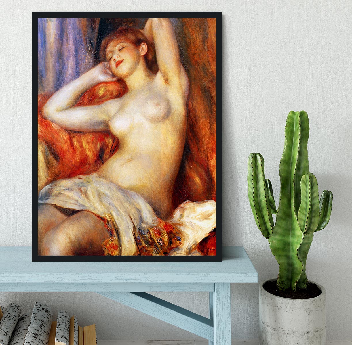 The sleeping by Renoir Framed Print - Canvas Art Rocks - 2