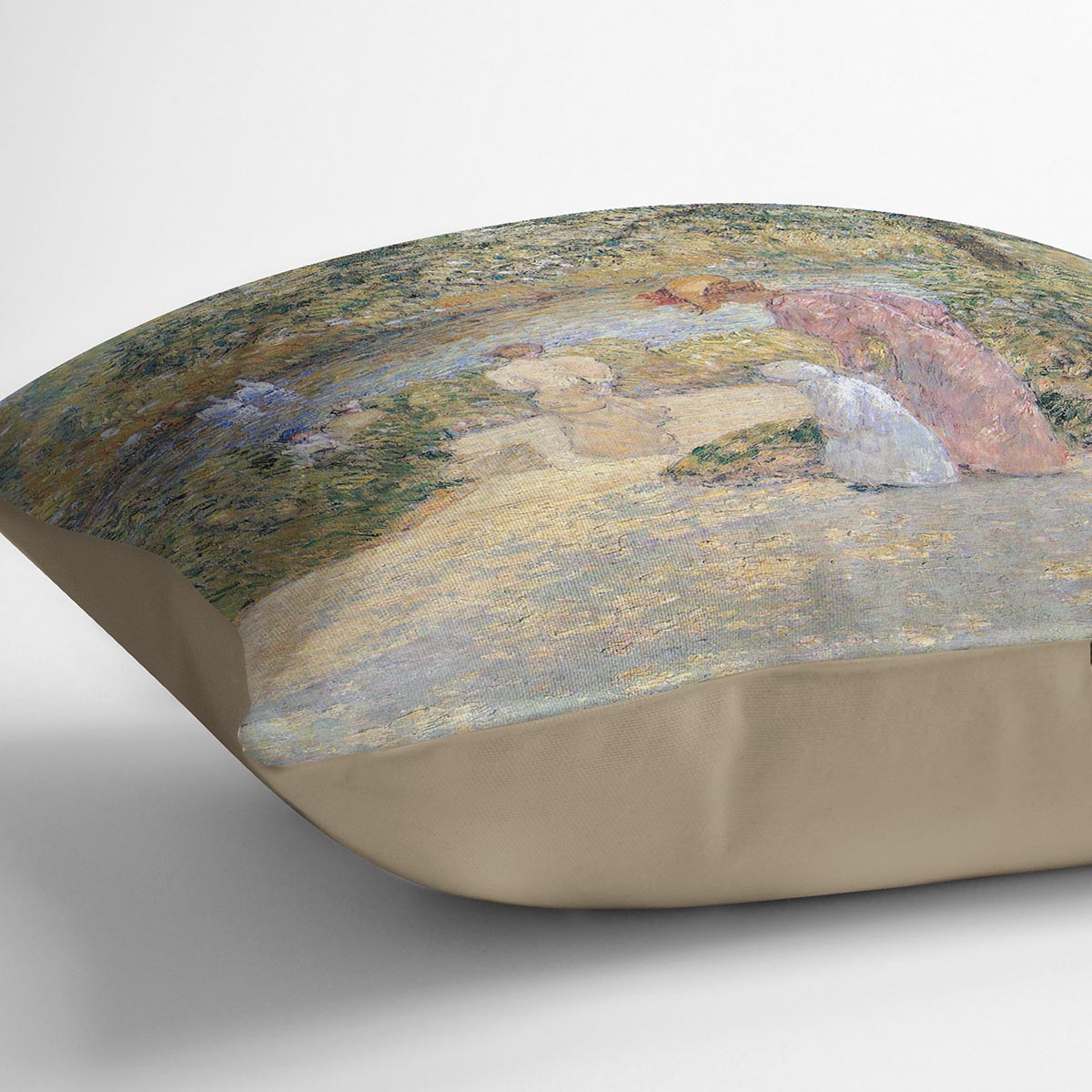 The staircase at Central Park by Hassam Cushion - Canvas Art Rocks - 2