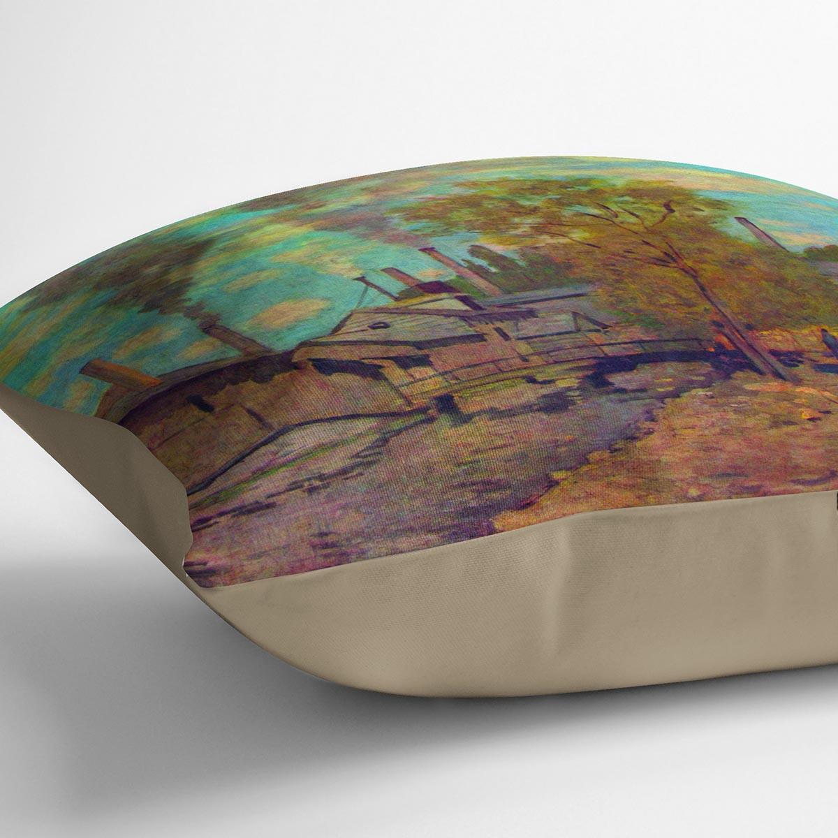 The stream of Robec by Claude Monet Cushion