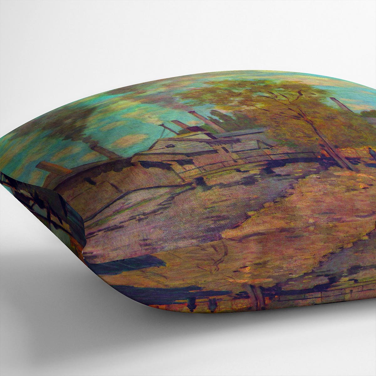 The stream of Robec by Claude Monet Cushion