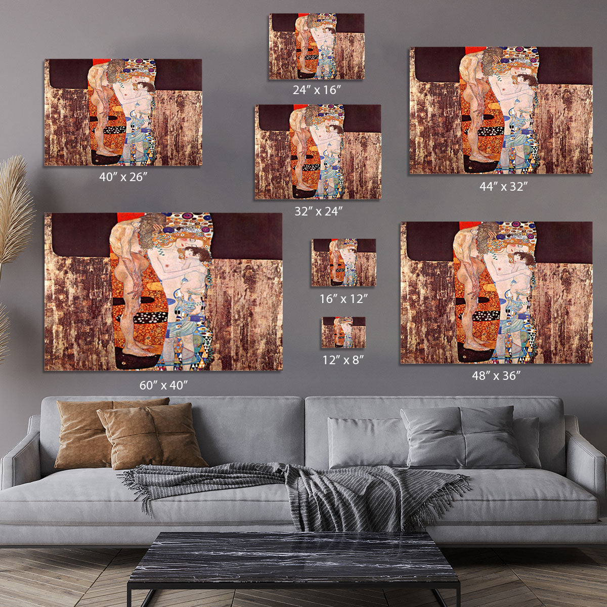 The three ages of a woman by Klimt Canvas Print or Poster - Canvas Art Rocks - 7