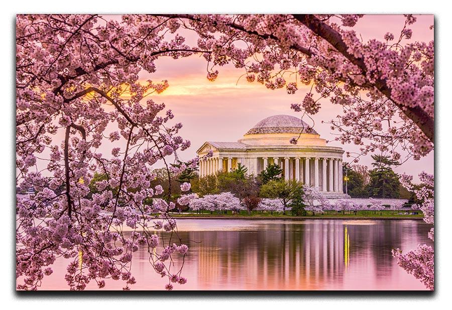 Tidal Basin and Jefferson Memorial cherry blossom season Canvas Print or Poster - Canvas Art Rocks - 1