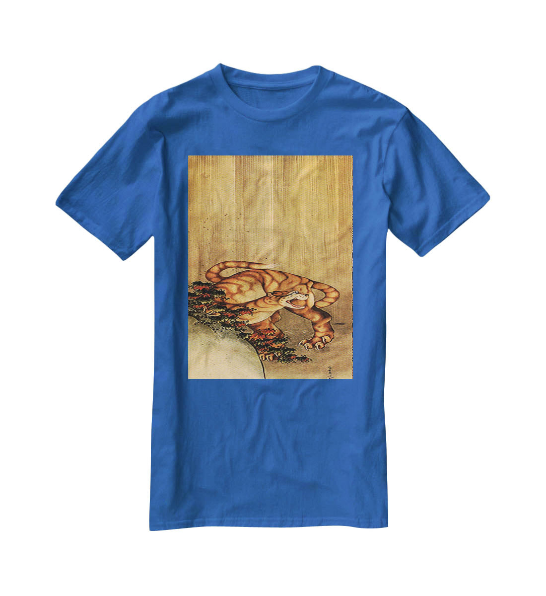 Tiger in the rain by Hokusai T-Shirt - Canvas Art Rocks - 2