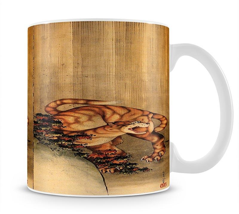 Tiger in the rain by Hokusai Mug - Canvas Art Rocks - 1