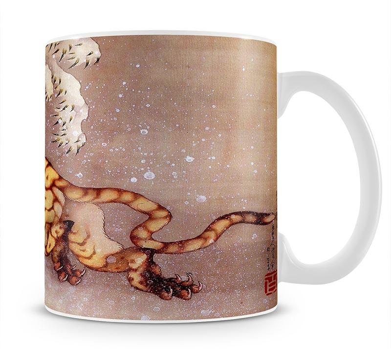 Tiger in the snow by Hokusai Mug - Canvas Art Rocks - 1