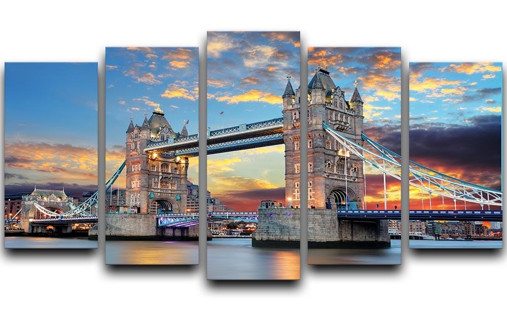 Tower Bridge 5 Split Panel Canvas - Canvas Art Rocks - 1