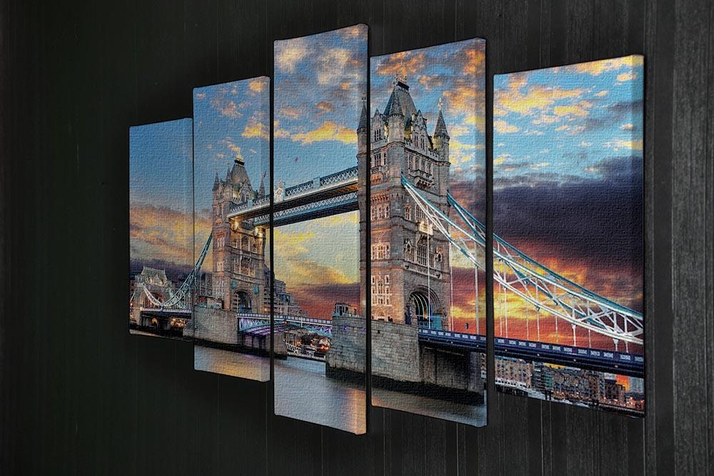 Tower Bridge 5 Split Panel Canvas - Canvas Art Rocks - 2