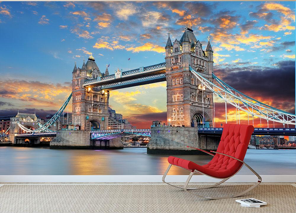 Tower Bridge Wall Mural Wallpaper - Canvas Art Rocks - 2