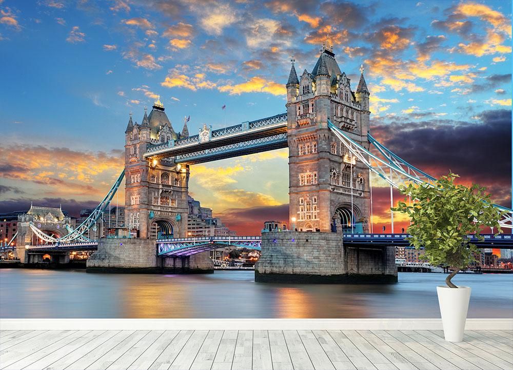 Tower Bridge Wall Mural Wallpaper - Canvas Art Rocks - 4