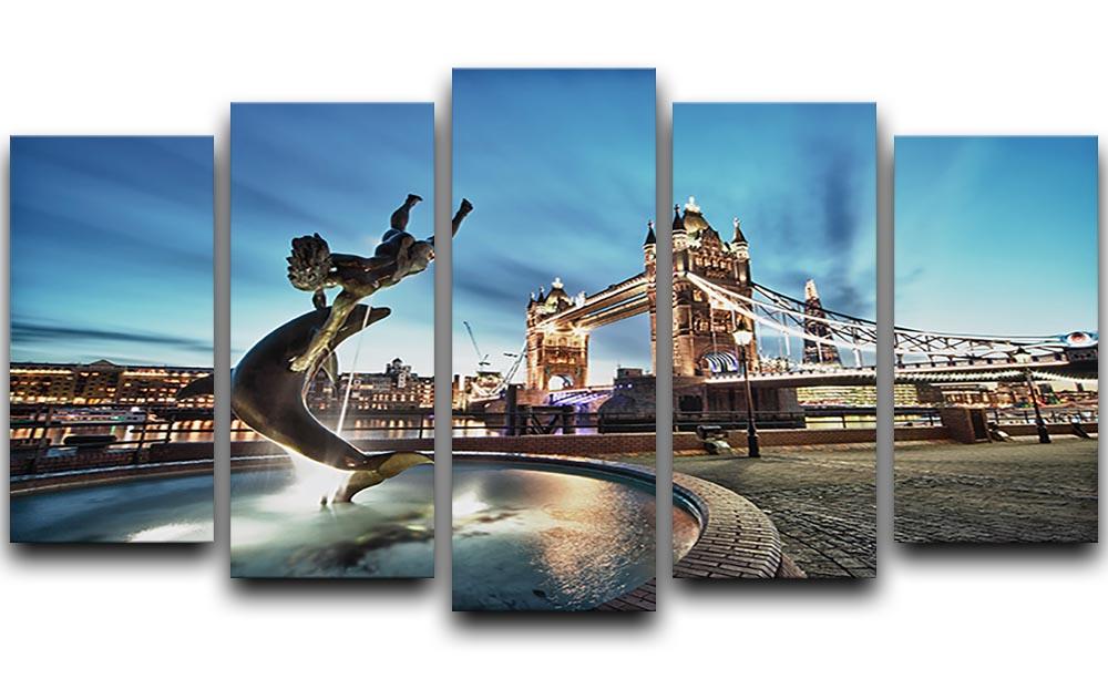 Tower Bridge and St Katharine Docks Girl 5 Split Panel Canvas - Canvas Art Rocks - 1