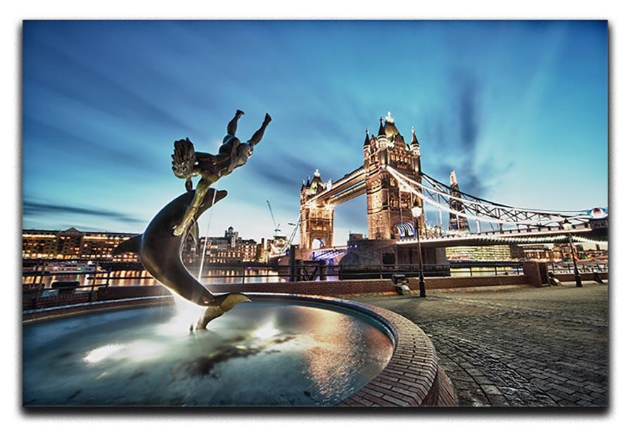 Tower Bridge and St Katharine Docks Girl Canvas Print or Poster - Canvas Art Rocks - 1