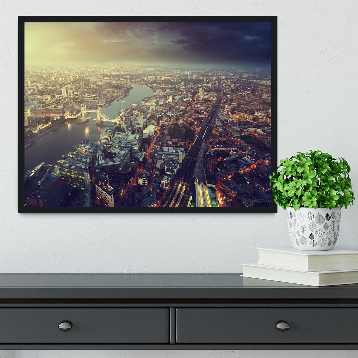 Tower Bridge in sunset time Framed Print - Canvas Art Rocks - 2