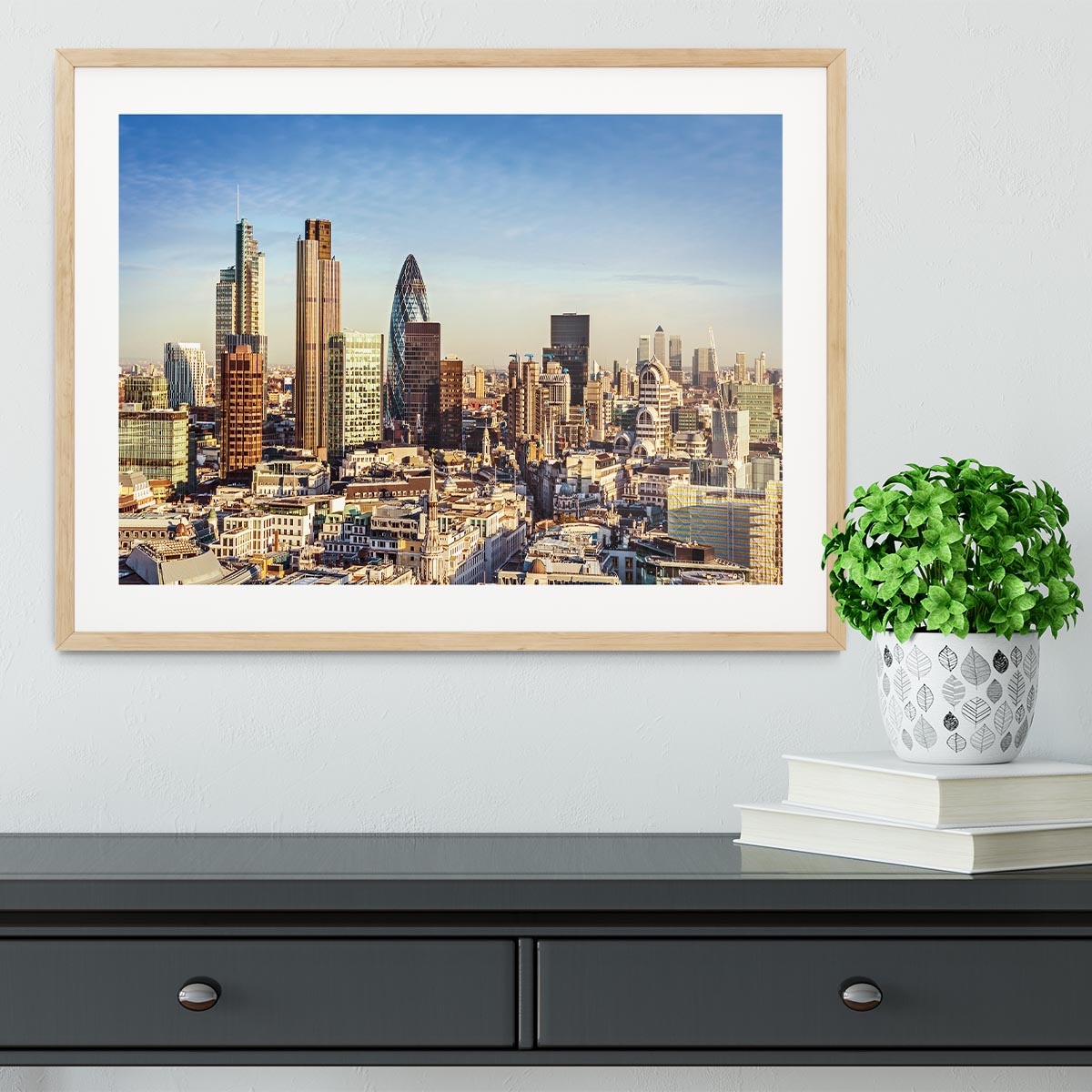 Tower Lloyds of London and Canary Wharf Framed Print - Canvas Art Rocks - 3