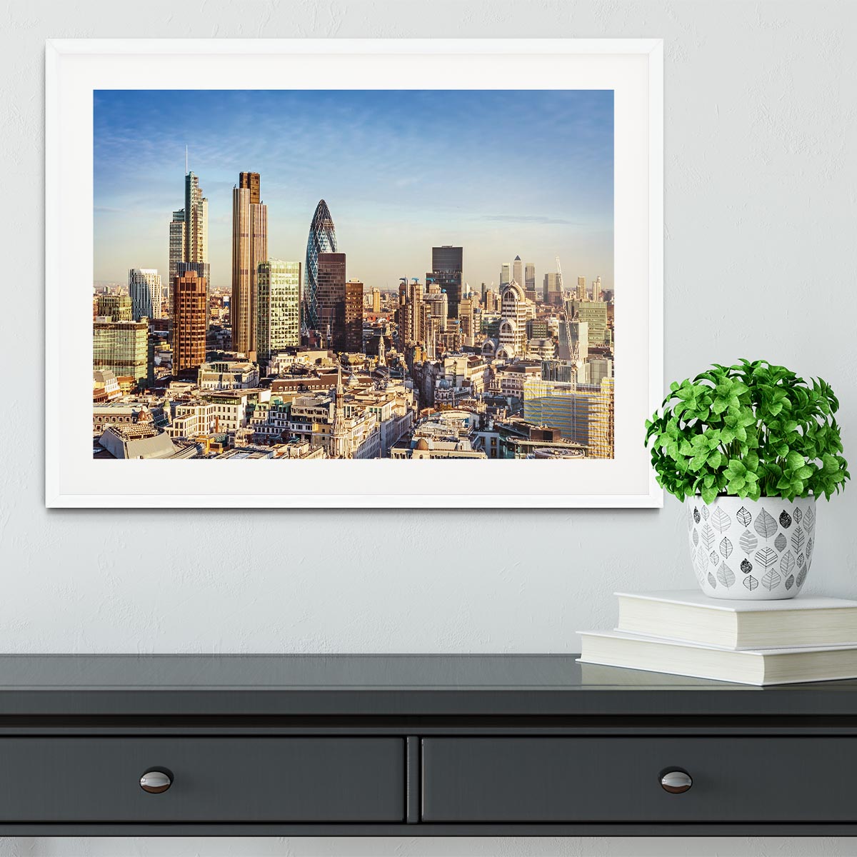 Tower Lloyds of London and Canary Wharf Framed Print - Canvas Art Rocks - 5