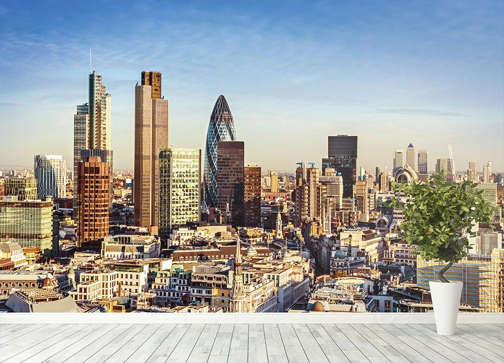 Tower Lloyds of London and Canary Wharf Wall Mural Wallpaper - Canvas Art Rocks - 4